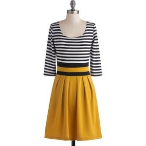 Young Threads Literary Luncheon dress in Honey